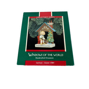 1989 German Frohliche Weihnachten Windows of World Hallmark Keepsake Ornament